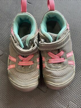 Kids Gray and Pink Athletic Sneakers